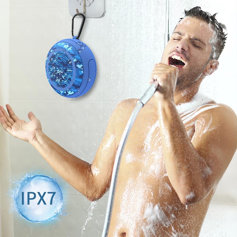 CYBORIS Small Portable Bluetooth Speaker, Portable Shower Speakers IPX7 Waterproof Wireless Floating Pool Mini Outdoor Speakers Handsfree with Built-in Mic for Hot Tub, Swimming, Beach, Boating - Image 3